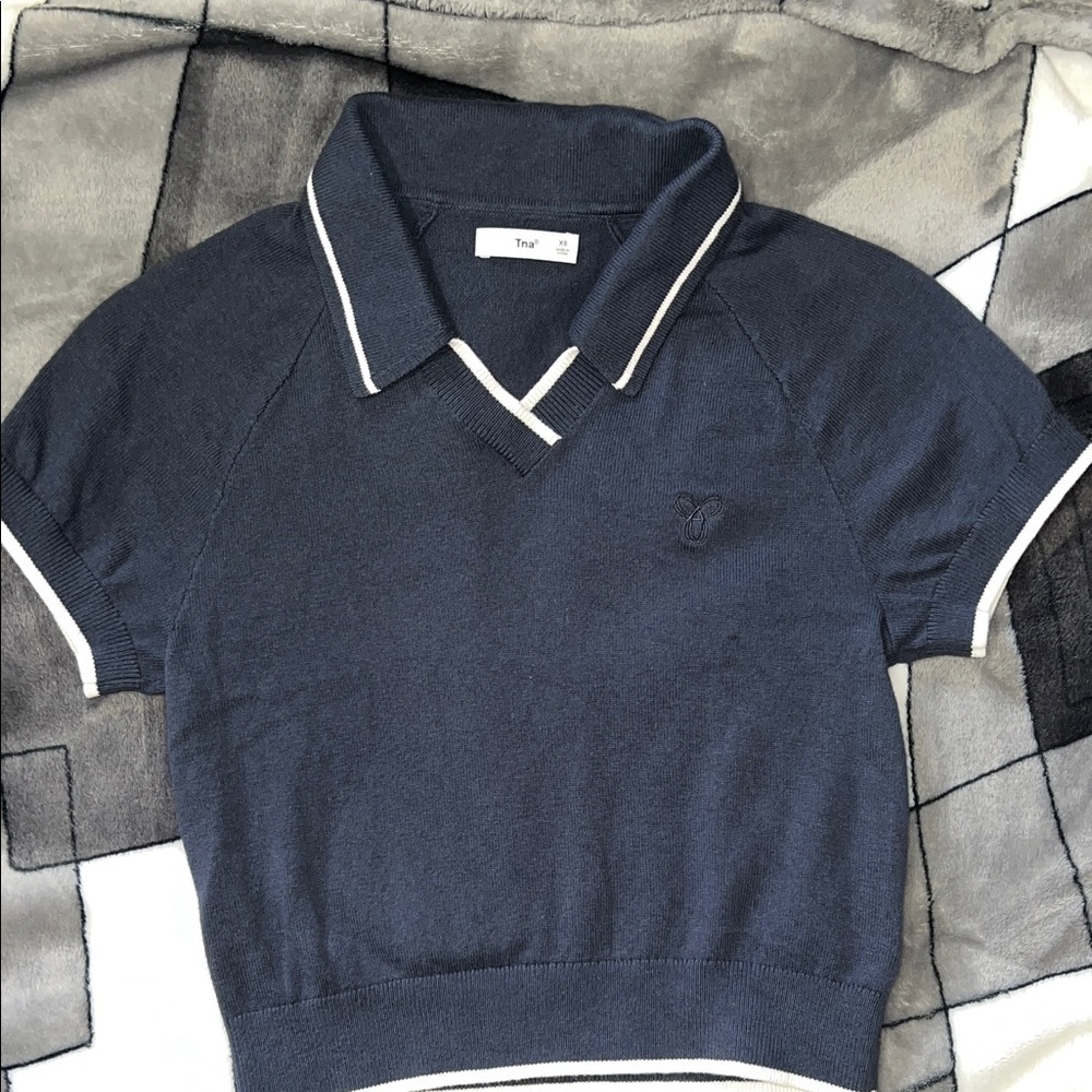 TNA Deep Blue Polo with White Accents XS Size